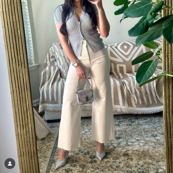 ZARA ZW Collection High Waist Marine Straight Jeans with Pockets – Beige – Size - Picture 9 of 16